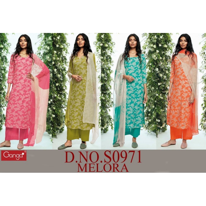 Ganga Melora 971 Primum Cotton Dress Materials 